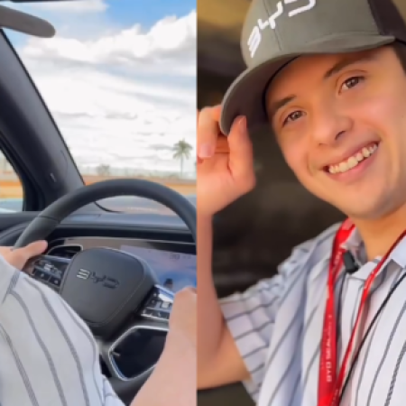 Com carro da BYD, influenciador com síndrome de Down vive dia de piloto em autódromo de Goiânia