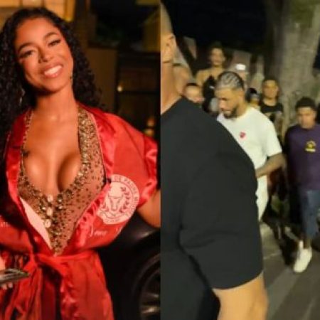 Nathan Santos faz primeira aparição pública ao lado de Lorena Maria em ensaio de Carnaval