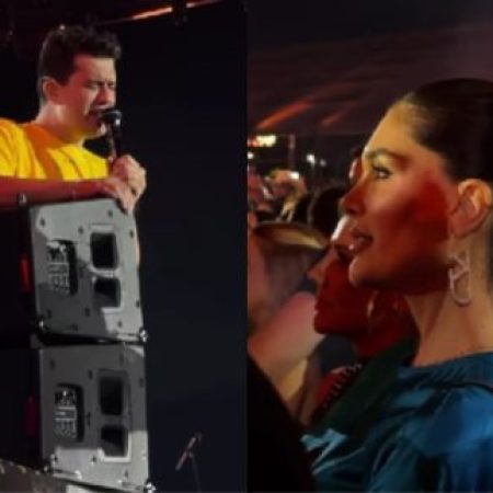 Hugo, da dupla com Guilherme, emociona ao cantar para a esposa após casal perder bebê