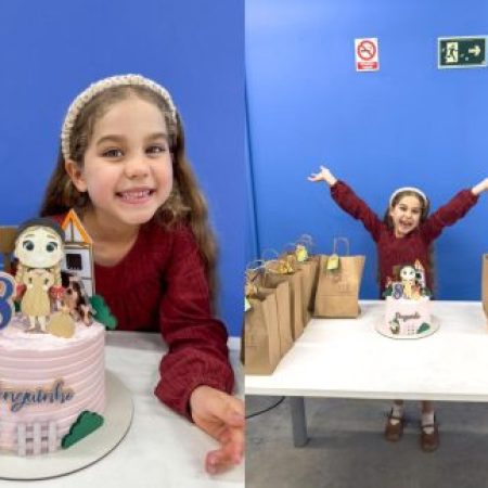 Maya Dias, de “Êta Mundo Melhor!”, comemora aniversário de 8 anos nos Estúdios Globo
